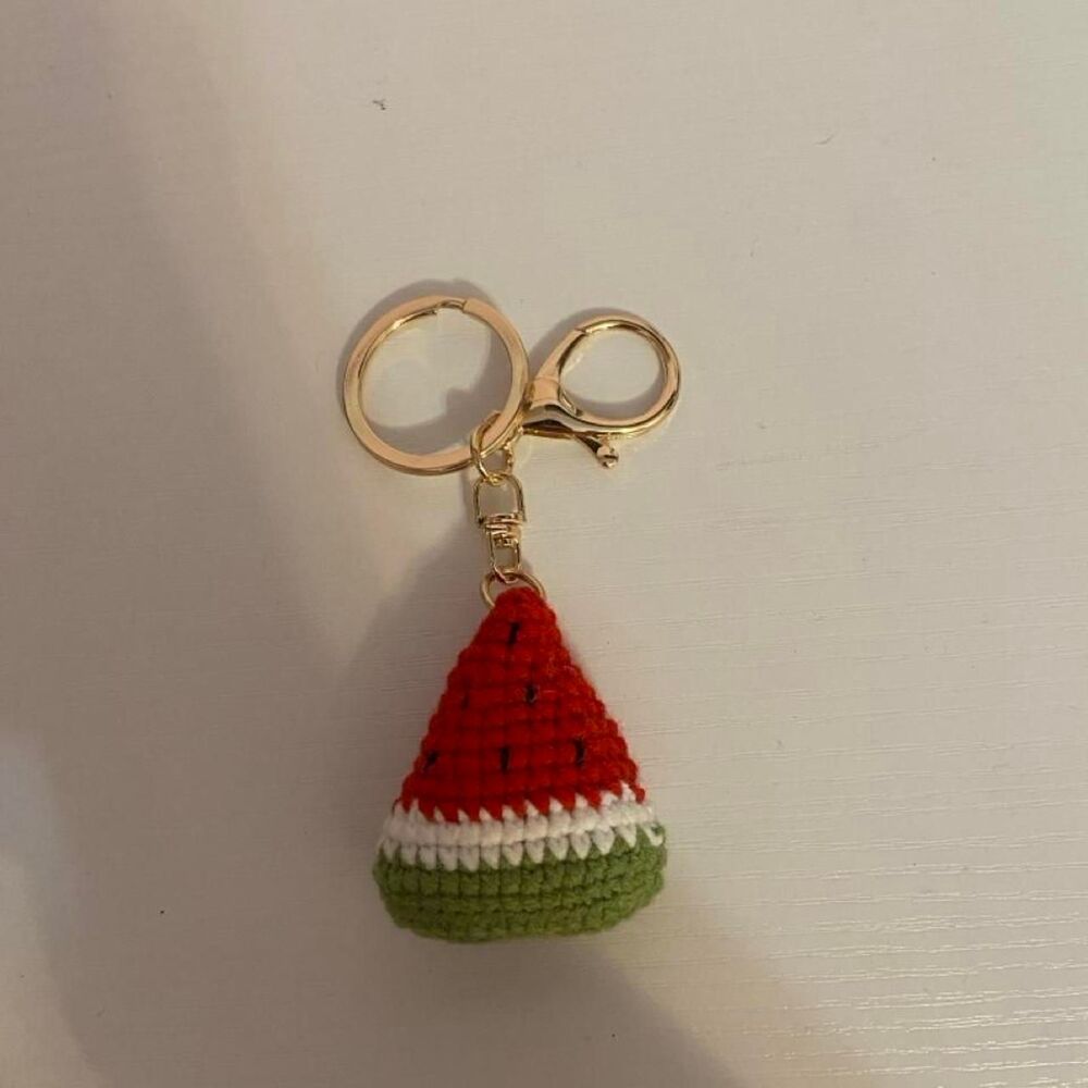 Handmade Crocheted Keychain Watermelon
